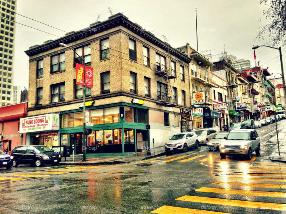 street yellow rain subway by gene916