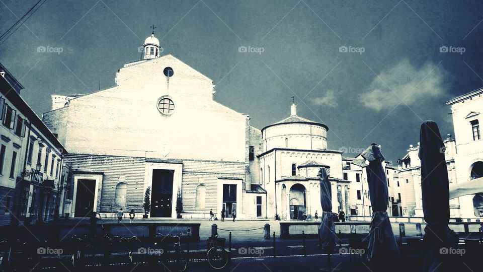 Dome square Padua black and white