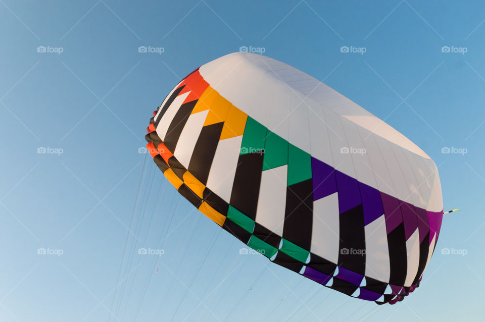 Hot air balloon close up.