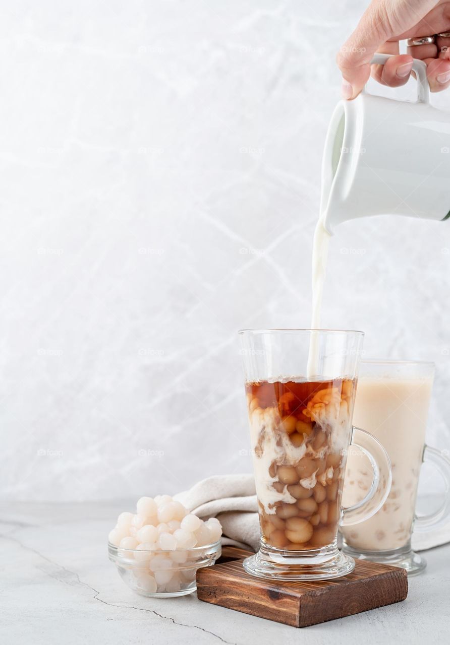 bubble tea with milk