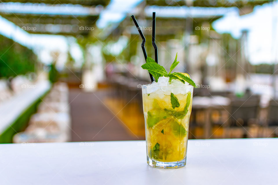 chilling out with a mojito cocktail