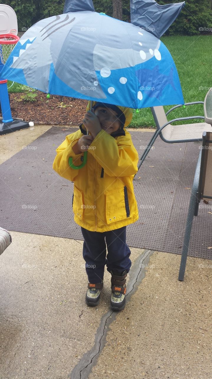 playing in the rain