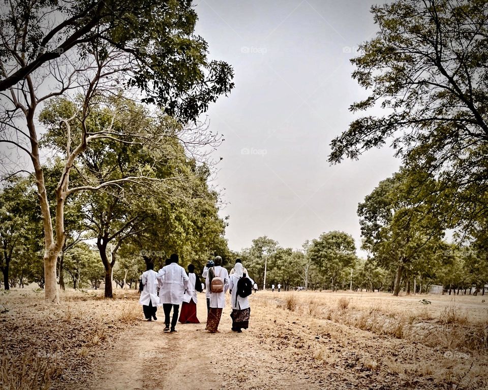 Science students on a field trip.