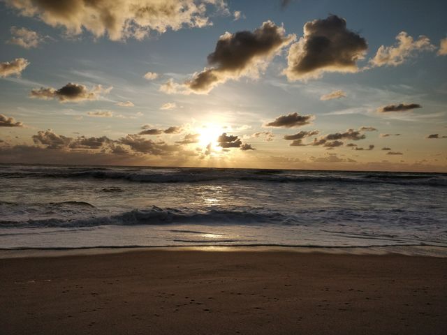 Sunset, sea, Portugal, beach, waves