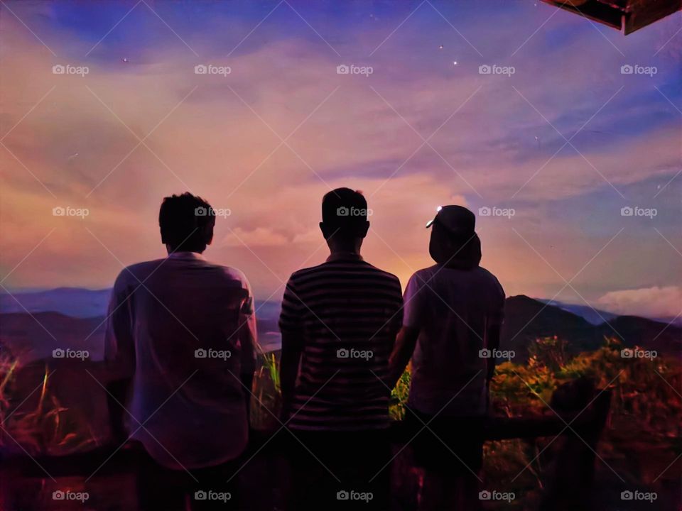 Watching the sunset with friends 