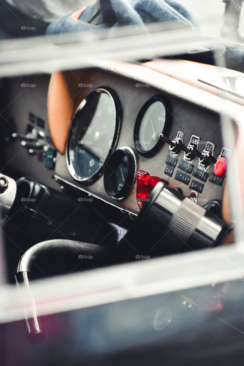 An interior of an old car