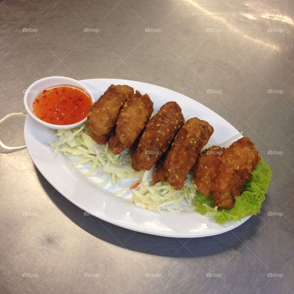 Thai style fried chicken. Thai style fried chicken.