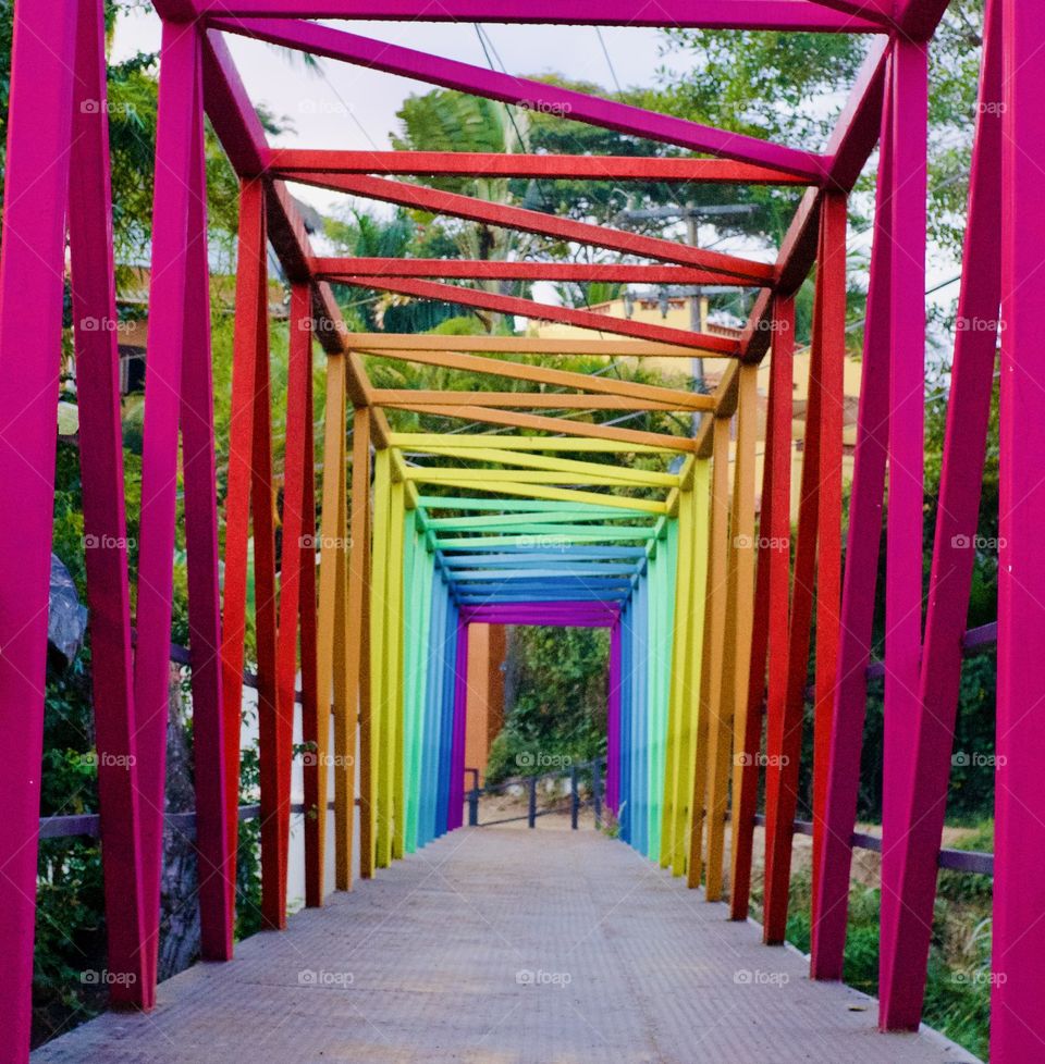 Rainbow bridge in San Pancho Mexico.