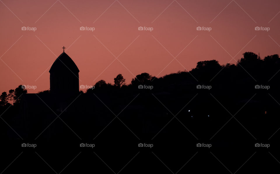 Variety shutter speed training in twilight moment at Bagrati Cathedral land scape in Kutaisi Georgia