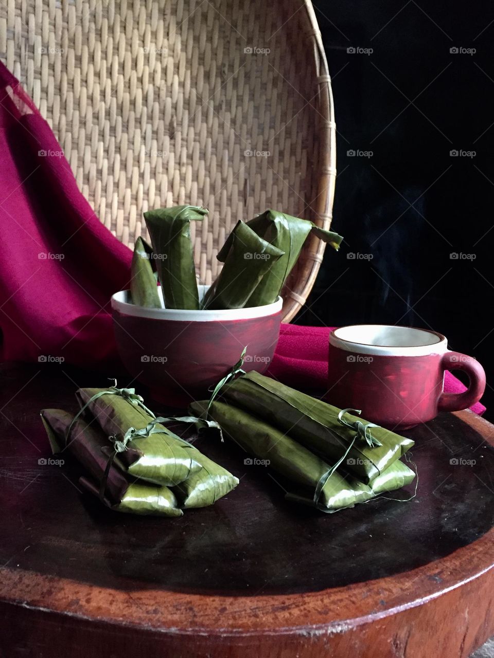 Delicacy ; suman or budbud a glutenous rice cooked with coconut milk 