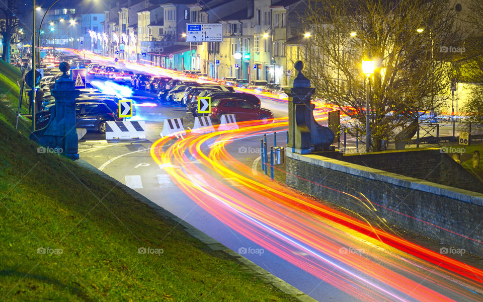 Speedy. Cars lights in the night