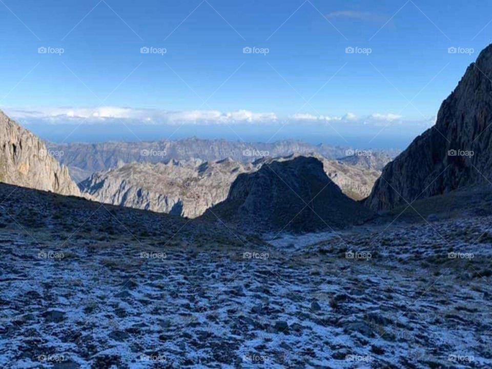 Beautiful background from the refuge of pico urriellu