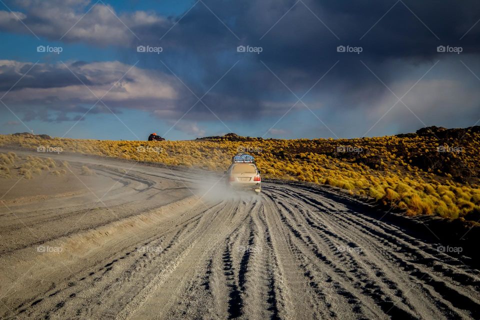 Road trip in the mountains of Bolivia