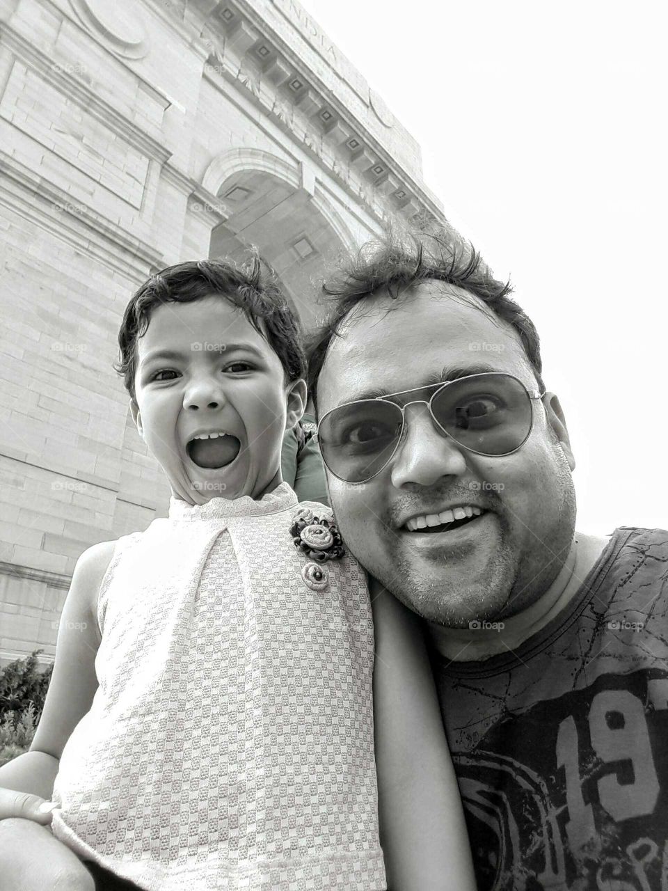 Father and daughter. Joyful moments