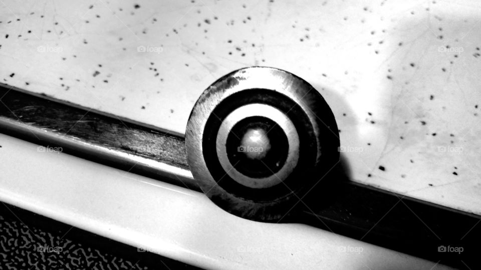 black and white cabinet button abstract