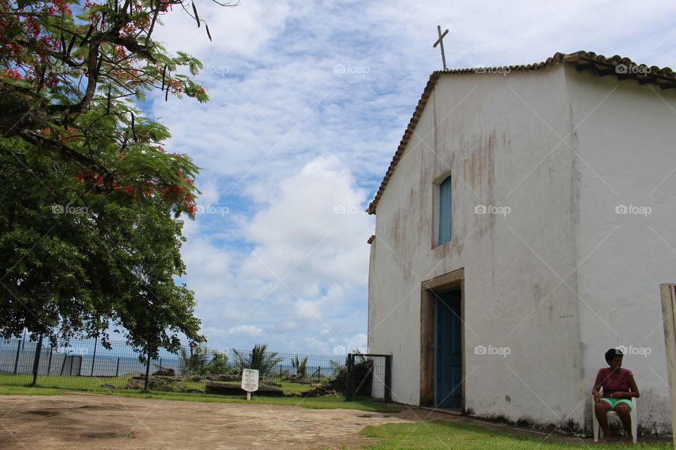 Small church of a village on the beach