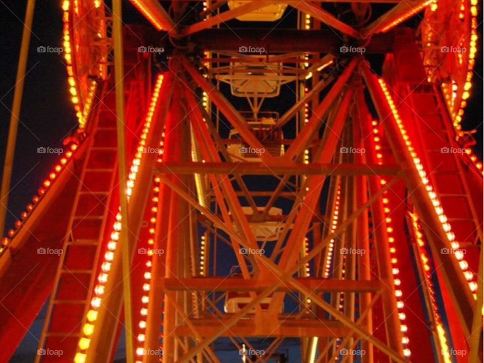 Ferris wheel ride at night