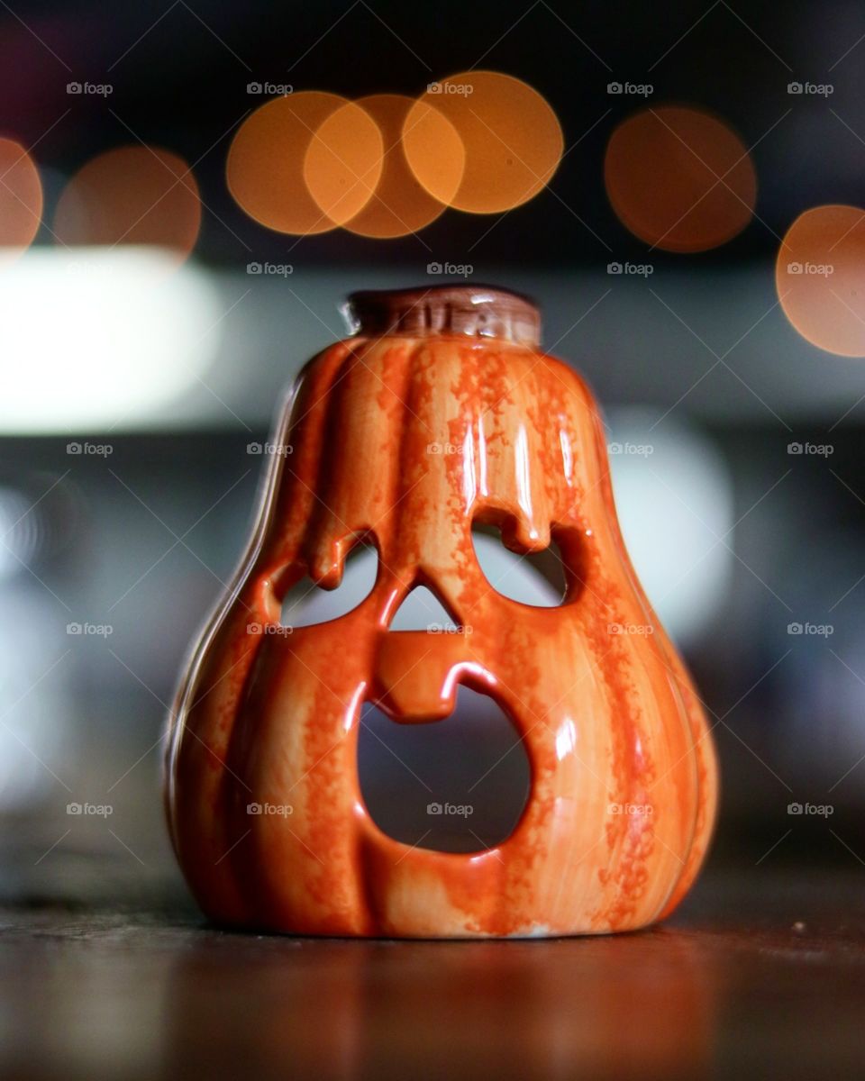 Cute Ceramic Pumpkin with lights