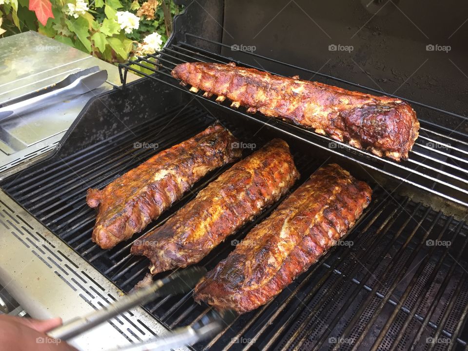 Ribs on the grill