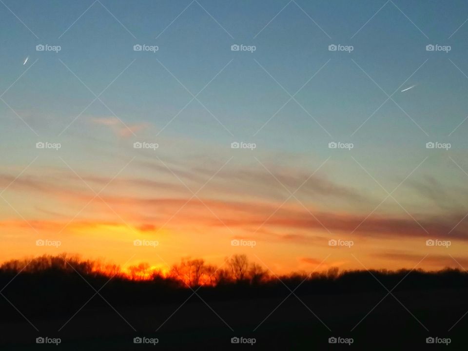 Sunset on a winters day