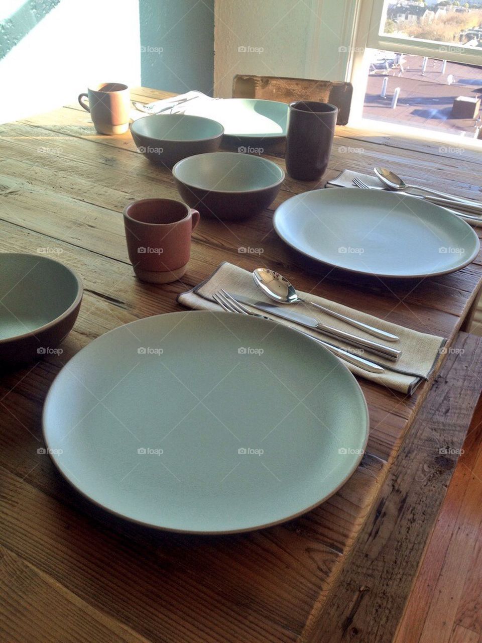 Heath ceramics table setting