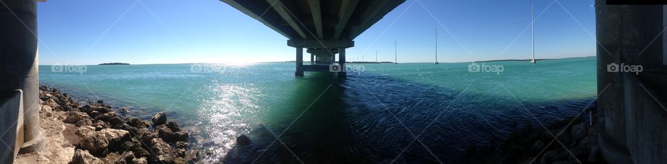 Down low. Shots in the Florida Keys under US Highway one