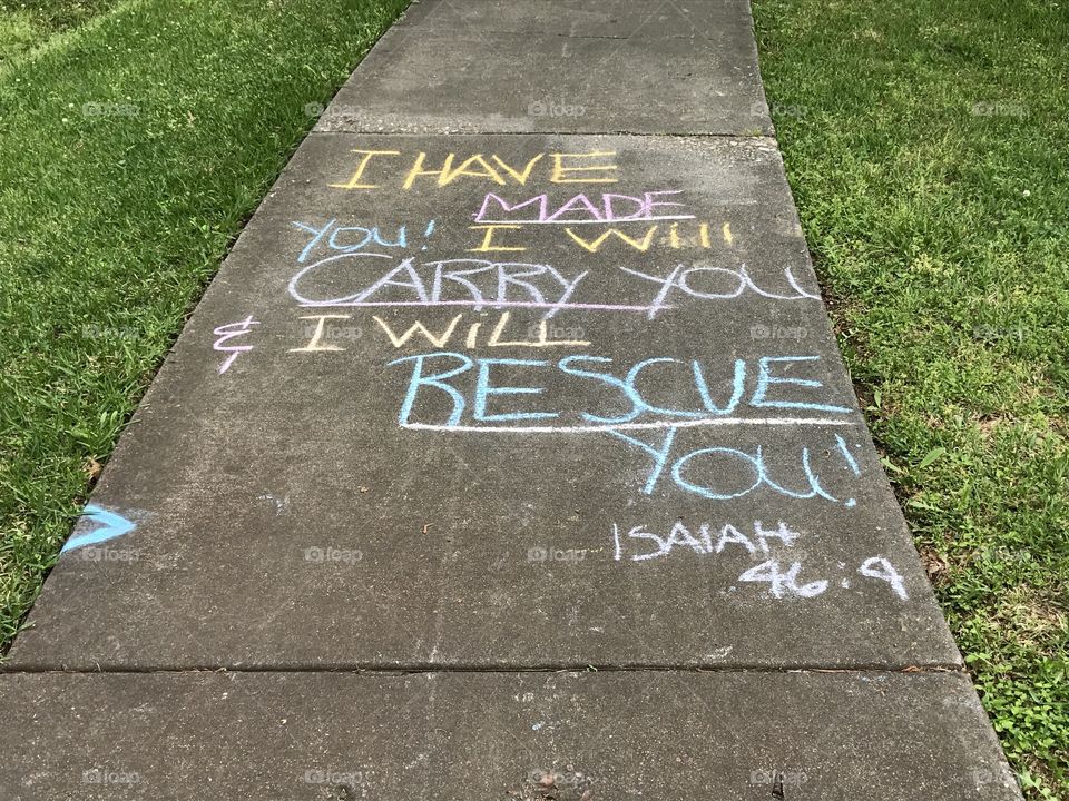 Sidewalk chalk scripture