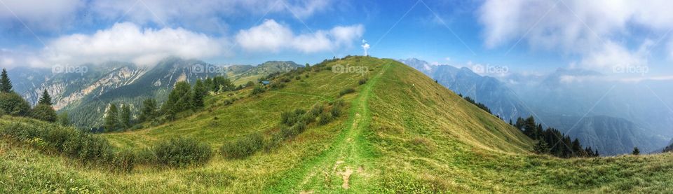 Path on the mountaintop
