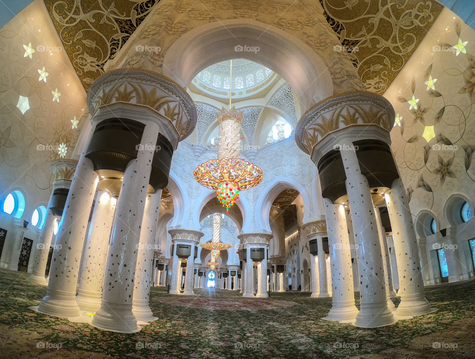 Sheikh Zayed . The most famous White mosque of Dubai