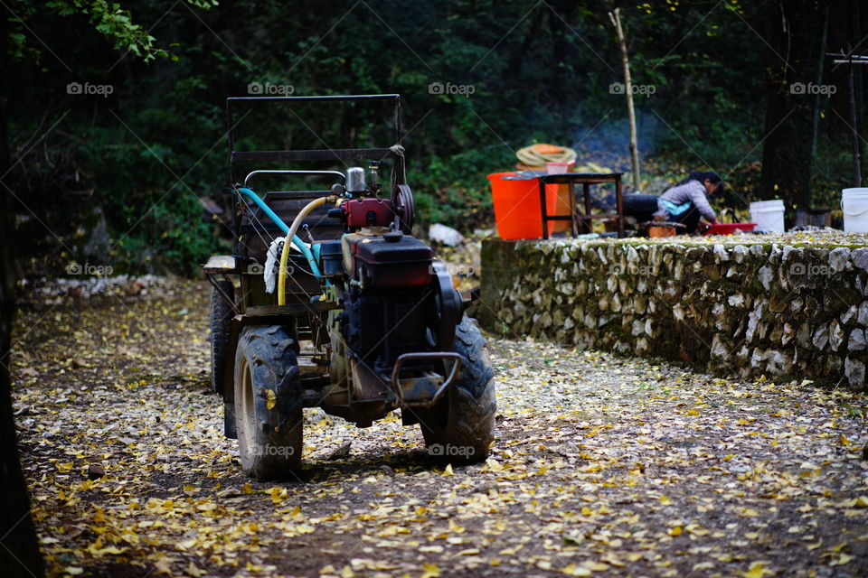 vintage hand tractor