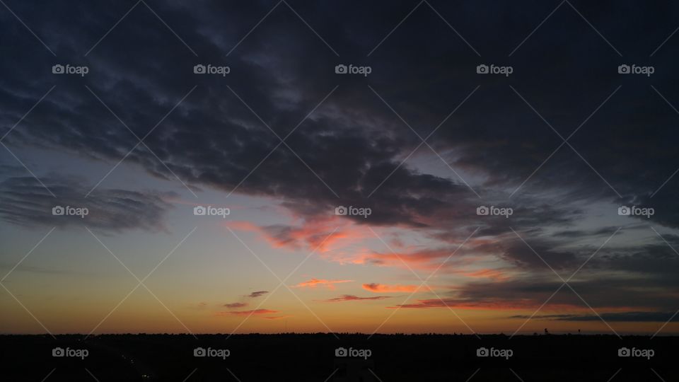 Cloudy colorful sunset
