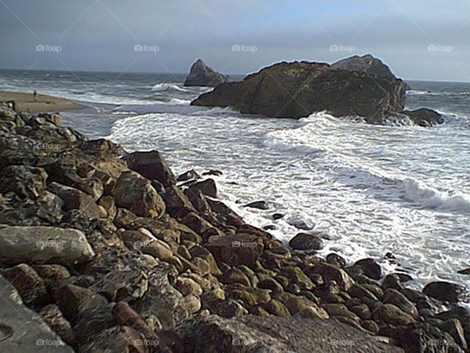 Rocky shore line