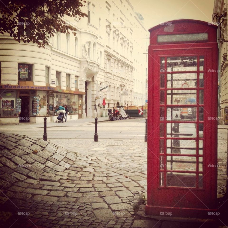 city red phone booth vienna by omiata