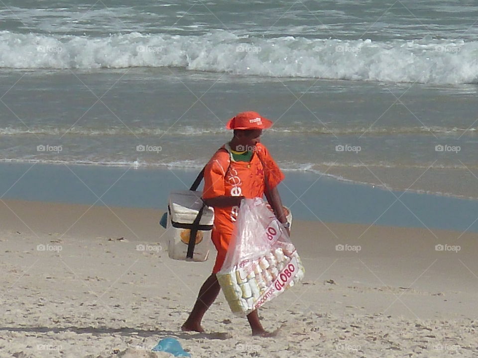 on the beach of Copacabana