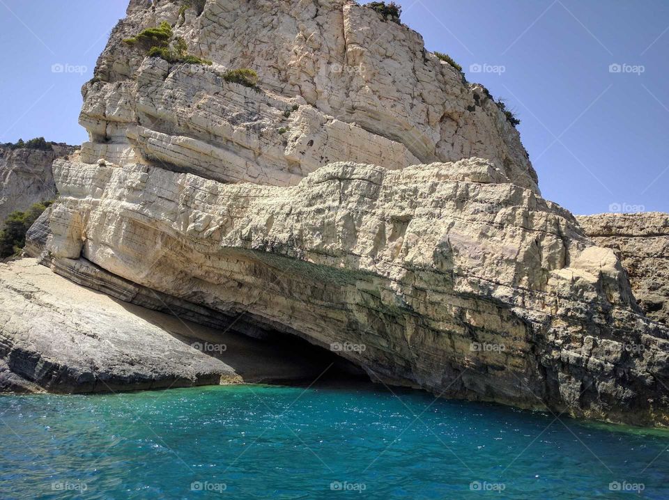 Clear, Blue Greek Island Water and Cove