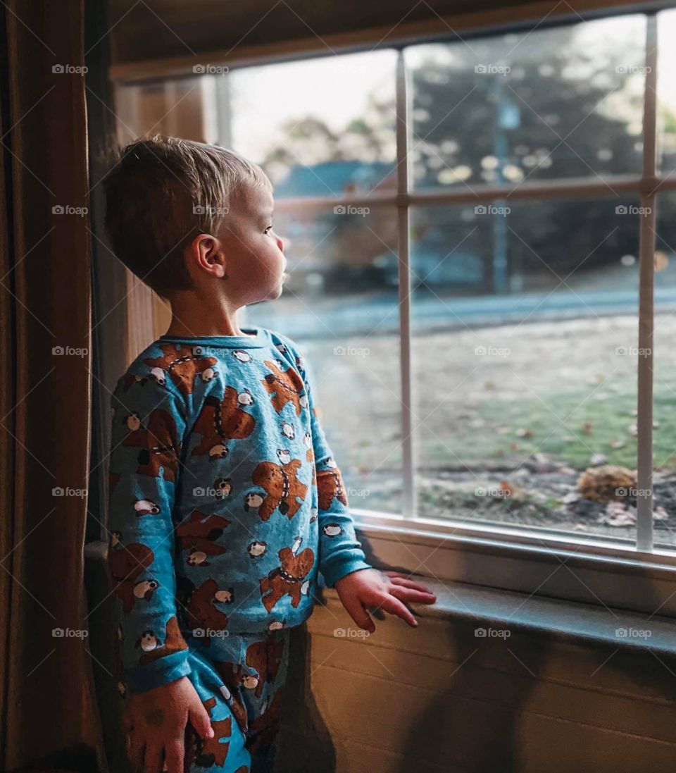 Watching his mom for a nice weekend trip