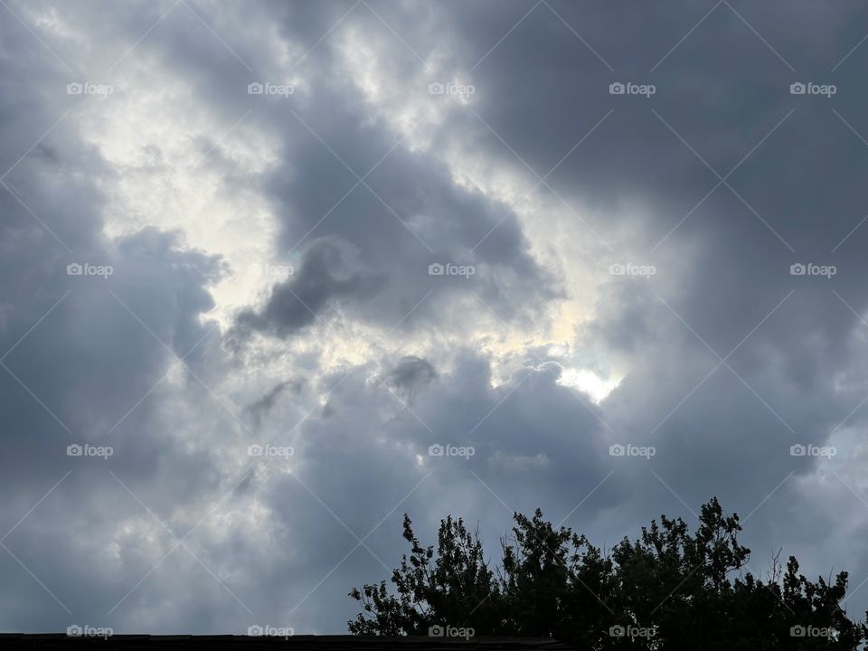 Summer storm blowing into town 