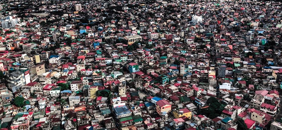 Painting? NO! Just a village from the Philippines. Capture from one of the buildings near it. 