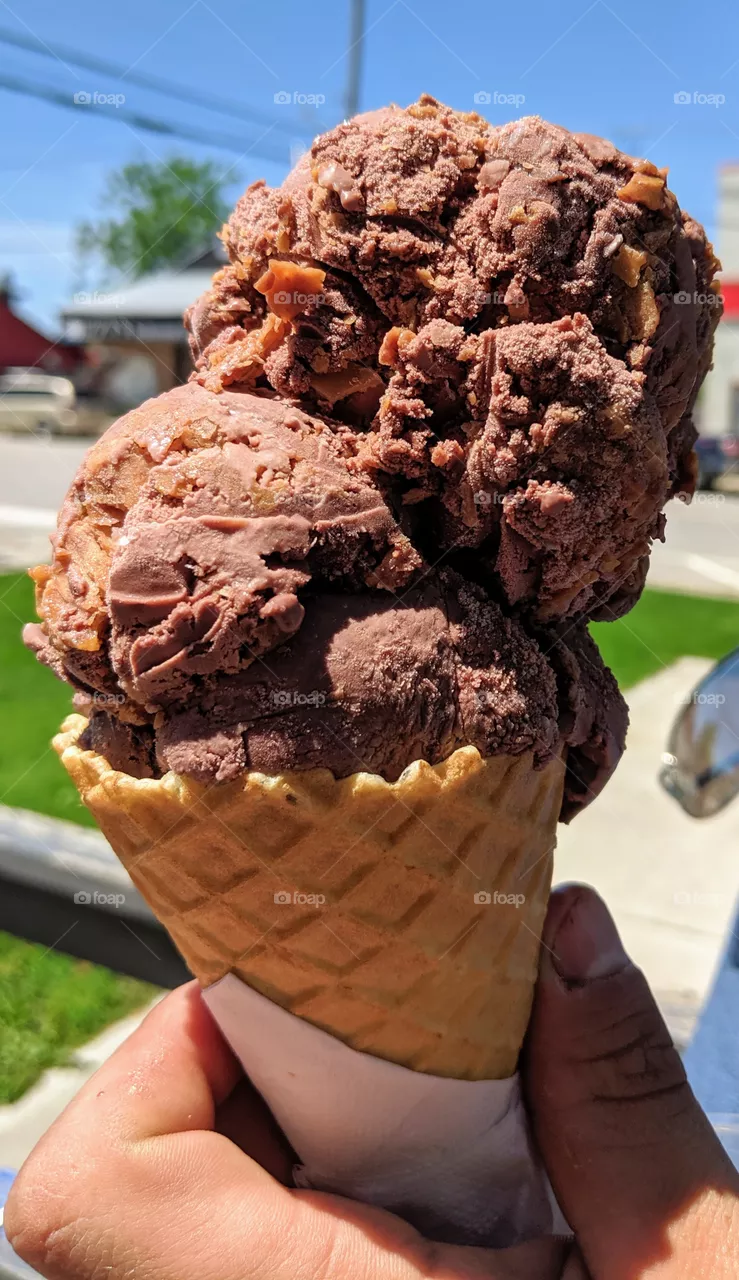 Yummy ice cream on a hot day!