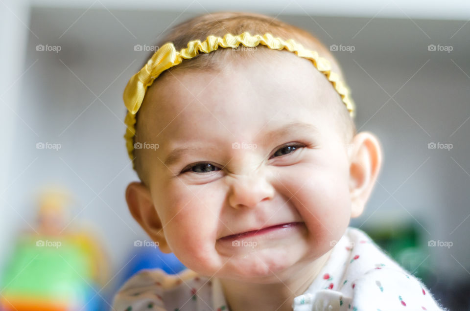 Cute baby girl smiling