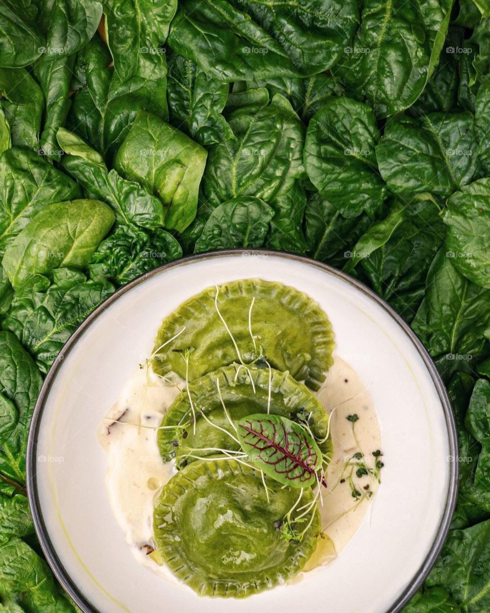 ravioli with spinach