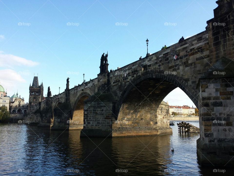 bridge in the city river