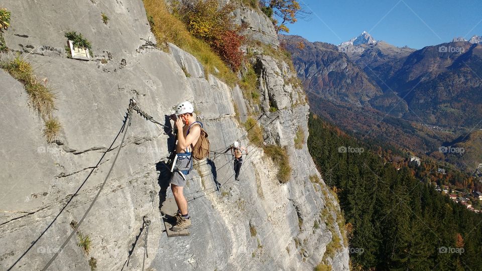 Climbing in the alpes