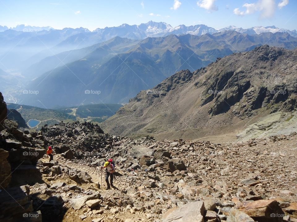 Hard trekking. Momento of Hard trekking