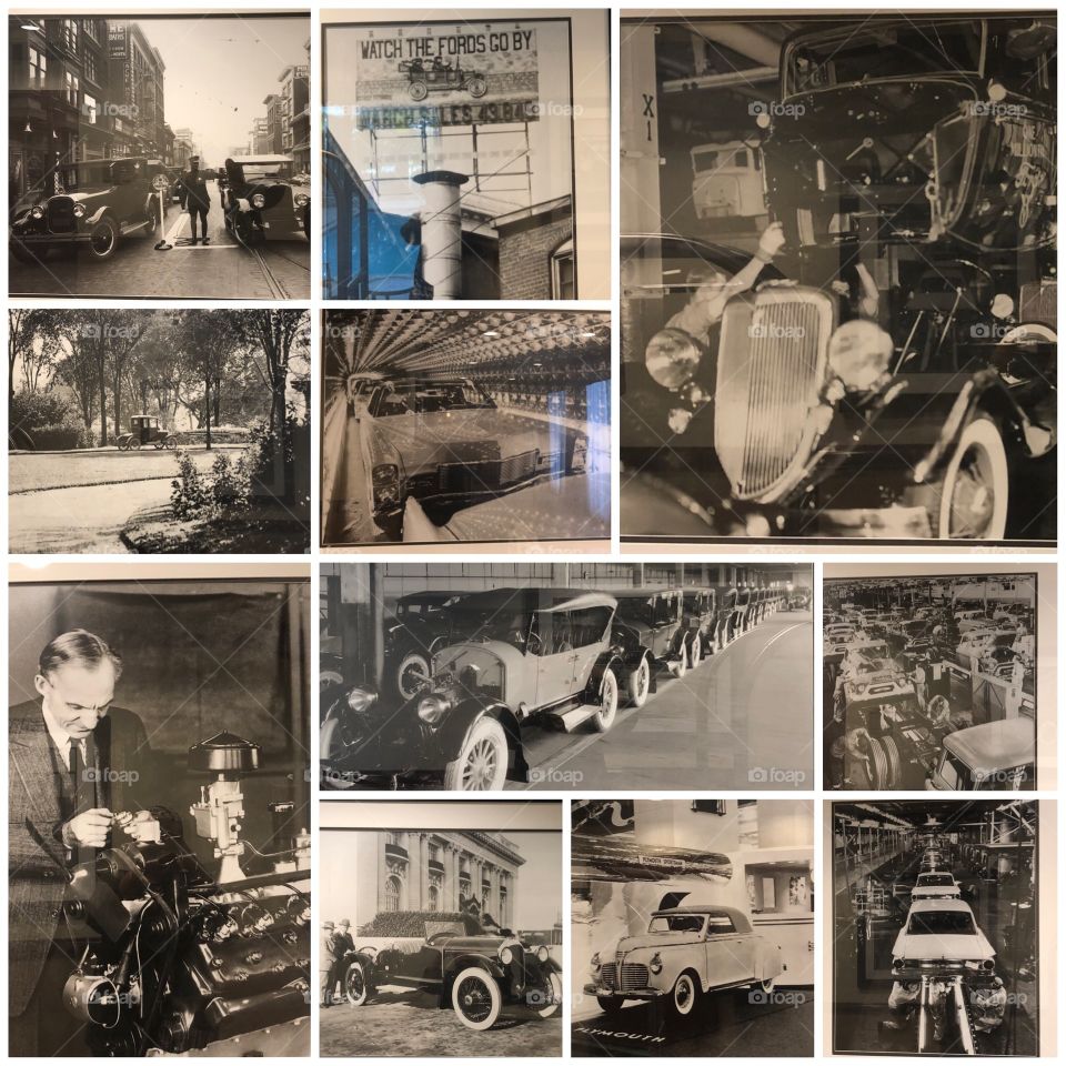 My tribute to Detroit and to the great Henri Ford. These pics were hanging at my hotel and I took pics of pics to make this fantastic collage. 