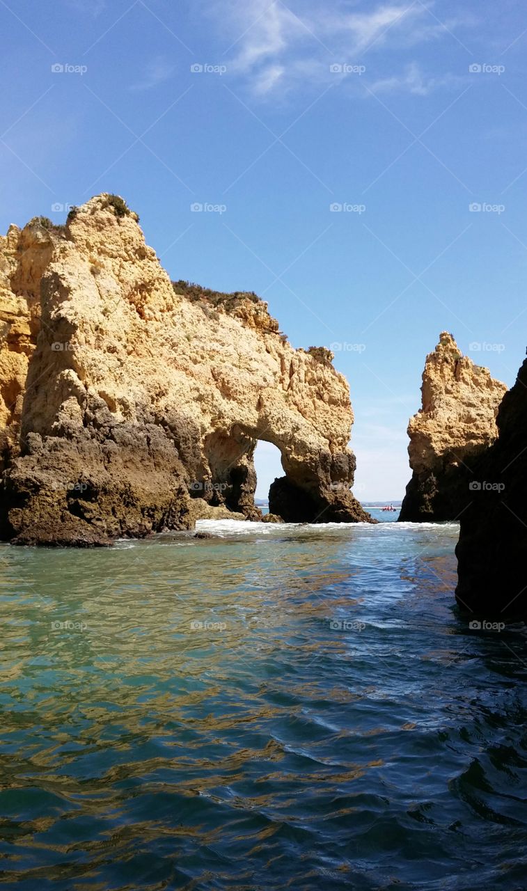lagos Portugal . the rocks in Algarve Portugal near lagos 