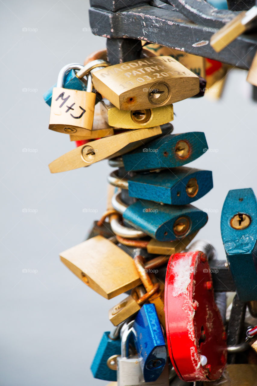 Love locks on bridge