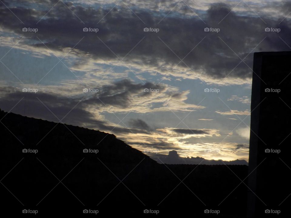 From behind the window, when the sun began to sink