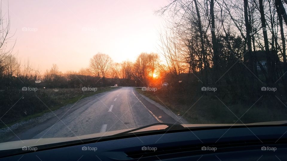 scene while driving a car