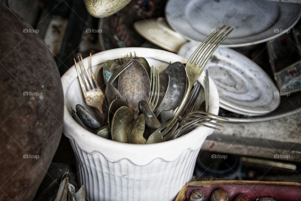 Vintage spoon and fork